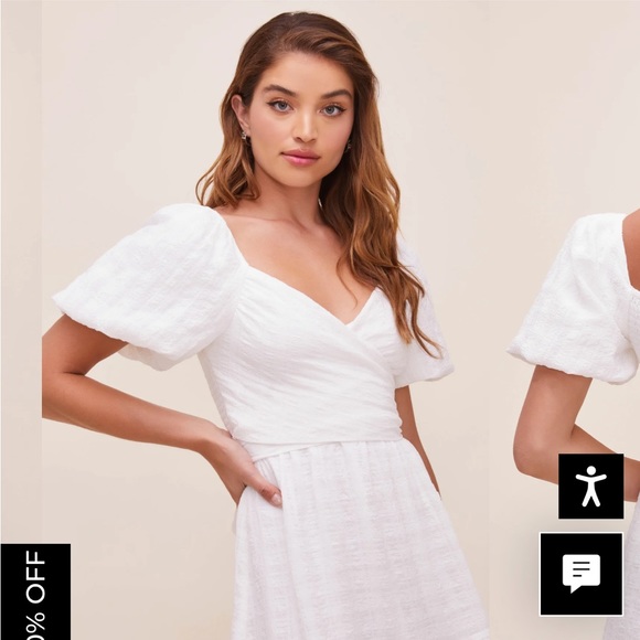 Astr the label Sonnet puff sleeve white midi dress - Picture 2 of 6